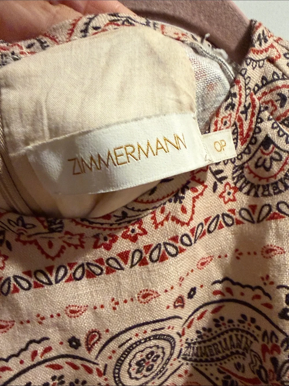 Zimmermann Blush Paisley Puff-Sleeve Midi Dress